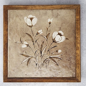 Tile Trivet, Kitchen Trivet, Tile Wood Trivet, Flower Trivet, Large Tile Trivet, Decorative Trivet, Heavy Trivet, Trivet Stand, Kitchen Gift