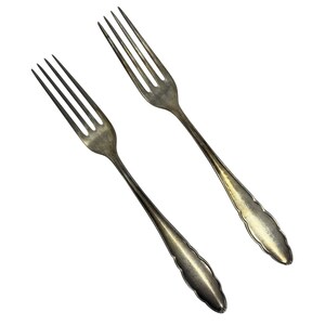 2 Vintage Salad Forks Henckles Solingen Zwillingswerk Silverplate, Vintage Flatware, Vintage Silverware, Nicht Rostend