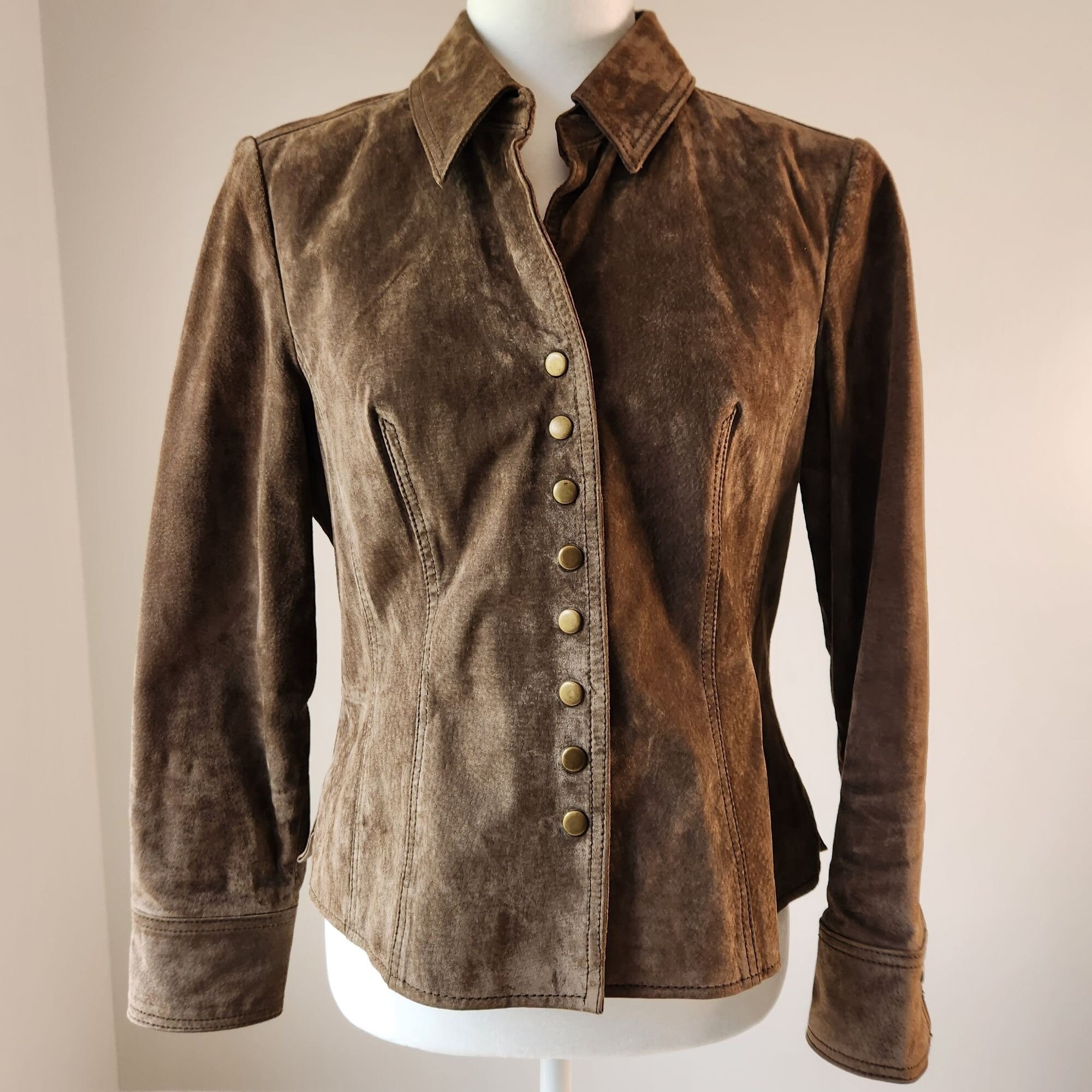 Vintage 90s Coldwater Creek Gray Suede Jacket Coat - Small Vintage 90s Coldwater Creek Gray Suede Jacket Coat - Small