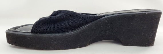 Vintage Donald Pliner Black Wedge Platform Sandal… - image 8