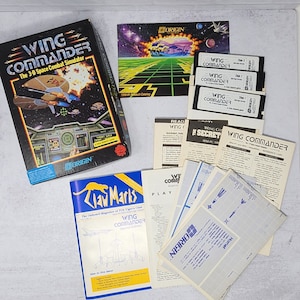 Wing Commander (PC, 1990) Boxed Complete 5.25&quot; Floppy Disk Version IBM/PC, Box poor to fair, contents very good