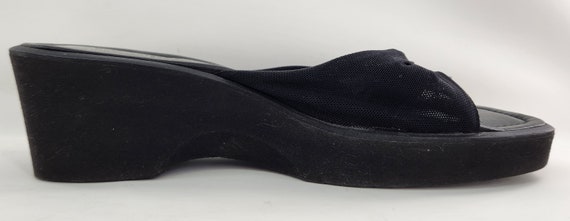 Vintage Donald Pliner Black Wedge Platform Sandal… - image 6