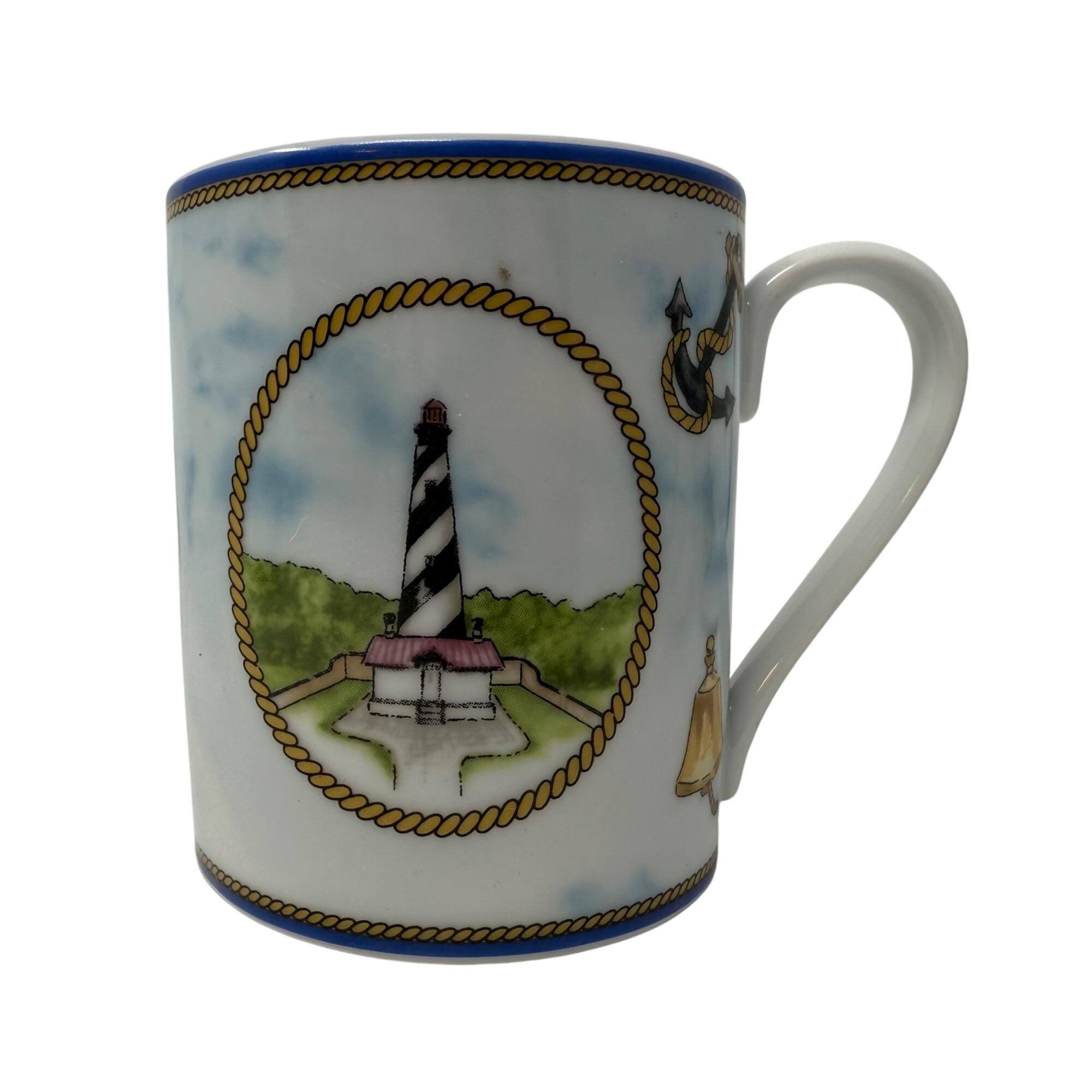 Lighthouse Coffee Mugs Set of 4 Porcelain American Atelier Signals 5139 Tea  Cups Anchor's Away Coastal Nautical Dishwasher Microwave Safe - Etsy