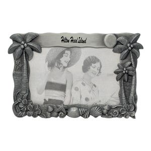 Paisaje de 4x6 pies con marco de peltre de Hilton Head Island, década de 1990.