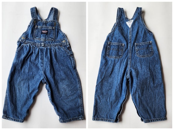 Vintage Oshkosh Bgosh Jean Denim Overalls Girls 18M Osh Kosh