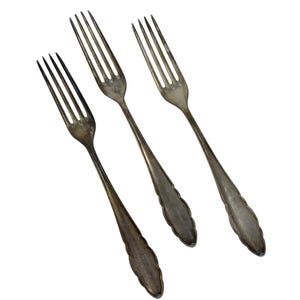 3 Vintage Dinner Forks Henckles Solingen Zwillingswerk Silverplate, Vintage Flatware, Vintage Silverware, Nicht Rostend