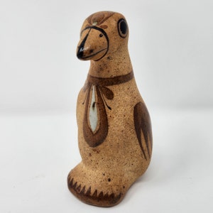 Vintage 5.5&quot; Mexican Pottery Folk Art Hand Painted Tonala Mexico Ceramic Bird