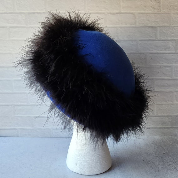 Vintage Tracy & David New York Navy Blue Wool Hat… - image 5