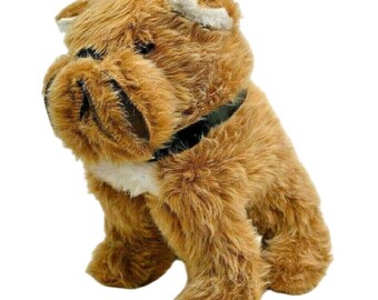 1960年代のヴィンテージブルドッグぬいぐるみ：キッチュなビニール製犬