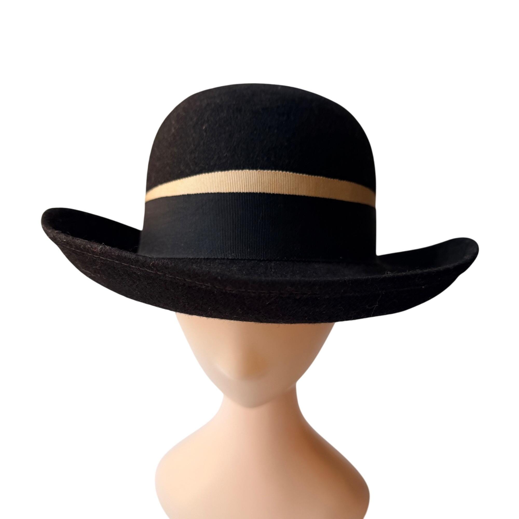 Tally Ho Black Hat with Red Band and Feather Tricorn Hat 23.25 main image 2