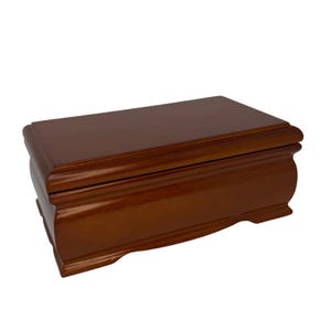 Beautiful Small Vintage Walnut Wood Jewelry Treasure Box Keepsake Box, Stash Box