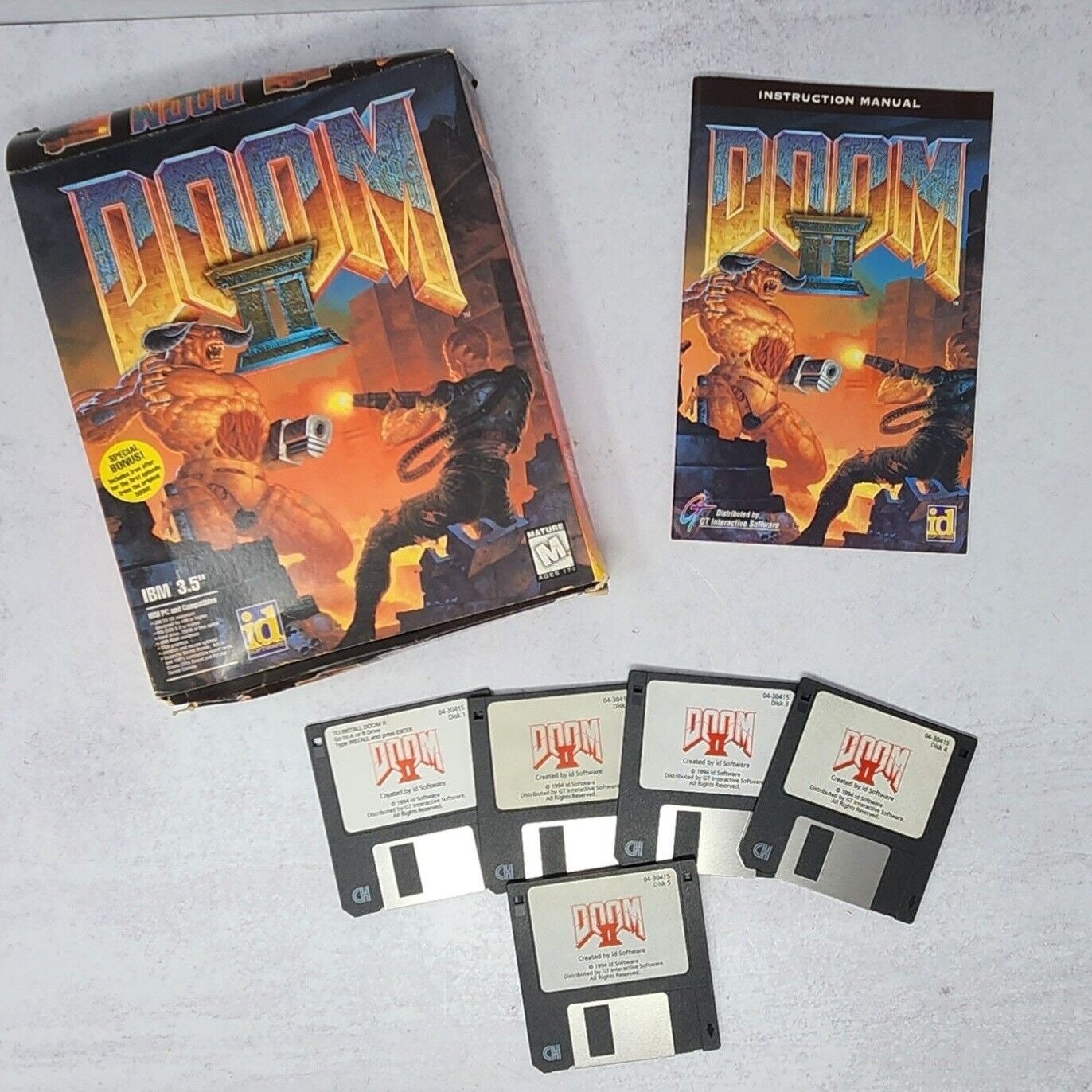 Vintage Doom II Hell on Earth Big Box IBM 3.5