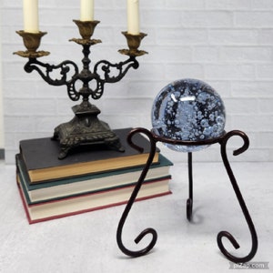 Vintage Cast Iron Brown Metal Sphere Crystal Ball Stand Orb Stand Crystal Display, Sphere Holder, Display Stand, Sphere Display, Altar Décor