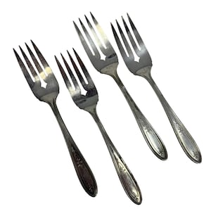 4 Vintage Salad Forks Lorain Oneida 1928 Peerless Silverplate, Vintage Flatware, Vintage Tableware, Vintage Silverware