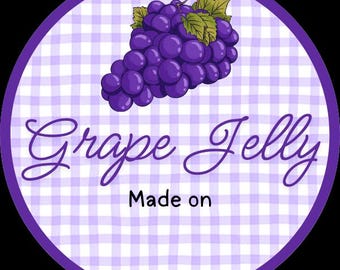 Grape Jelly – Printable Canning Label (2" & 2.5" PNGs)