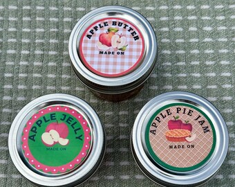 Printable Apple Canning Labels • Mason Jar Stickers for Jam, Jelly, Butter (Digital Download)