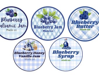 Blueberry Canning Labels | Jam, Jelly, Syrup, Butter (PNG Digital Download)