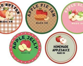 Apple Canning Labels • Printable Jar Stickers (Instant Download)