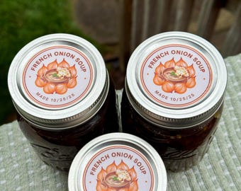 French Onion Soup Canning Labels | Farmhouse Jar Stickers (Digital Download)