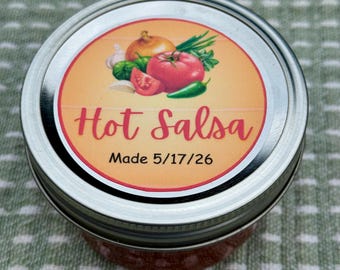 Salsa Canning Labels | Mild, Medium, Hot | Farmhouse Kitchen Jar Stickers (Instant Download)
