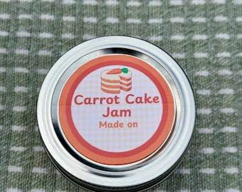 Carrot Cake Jam Canning Labels | Farmhouse Mason Jar Stickers (Digital Download)