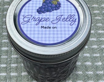 Grape Jelly Canning Labels | Farmhouse Mason Jar Stickers (2" & 2.5" Circles) (Digital Download)