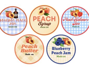 Peach Canning Labels | Jam, Butter, Syrup Designs (PNG Instant Download)