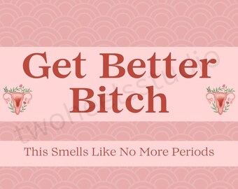 Funny Get Well Card + Candle Label | Surgery Recovery Gift | Hysterectomy Humor | Uterus Card