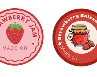 Strawberry Canning Labels | Mini Bundle | Jam & Balsamic Jam | PNGs | Instant Download