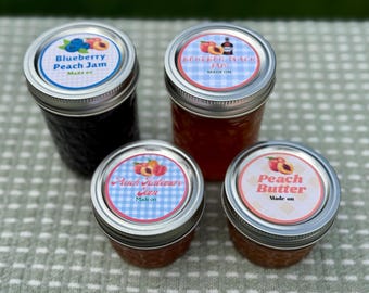 Printable Mason Jar Labels • Bourbon Peach, Jam, Butter, Syrup (Digital Download)