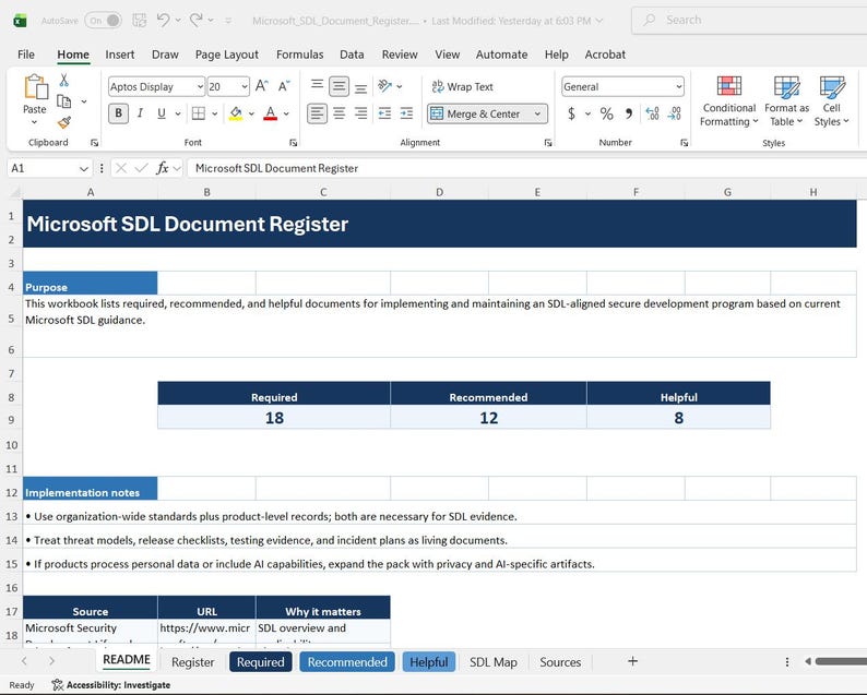 Microsoft Security Development Lifecycle SDL-sjablonen | Bundel met beleid voor veilige softwareontwikkeling en checklist | Digitale download afbeelding 3