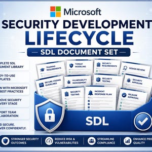 Microsoft Security Development Lifecycle SDL Templates | Secure Software Development Policy & Checklist Bundle | Digital Download