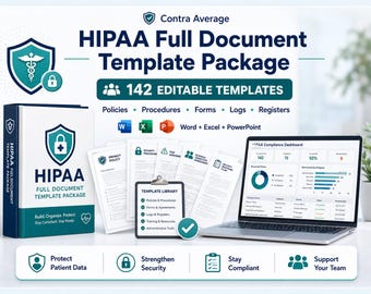 HIPAA Compliance Document Bundle: 142 Editable Privacy, Security & Breach Templates