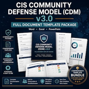 CIS CDM v3.0 Template Package, Cybersecurity Compliance Documents, Word Excel PowerPoint Security Templates