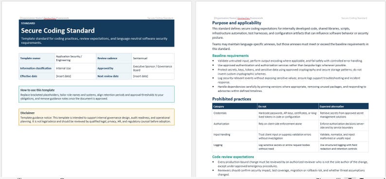 Pakiet szablonów dokumentów DevSecOps, pakiet zasad bezpiecznego cyklu życia oprogramowania (SDLC), zestaw narzędzi DevSecOps, dokumenty dotyczące zgodności z przepisami bezpieczeństwa, pakiet gotowości do audytu zdjęcie 11