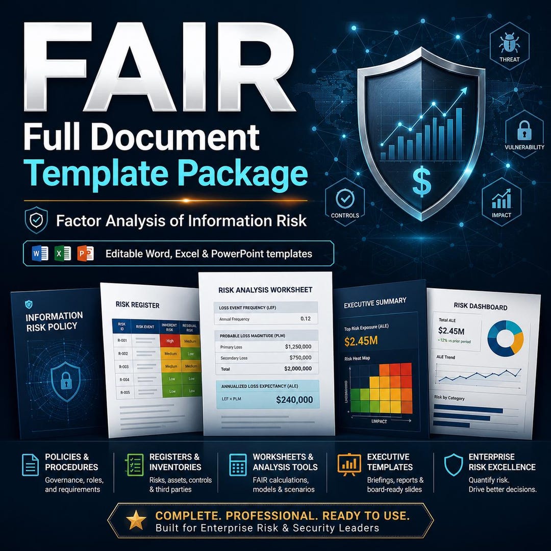 FAIR Risk Management Templates, Cyber Quantification Toolkit, GRC ...