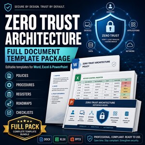 Zero Trust Architecture Template Package, ZTA Compliance Documents, Cybersecurity Policy Procedures,