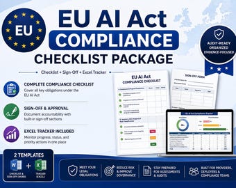 EU AI Act Compliance Checklist | Audit-Ready Tracker (Word/Excel)