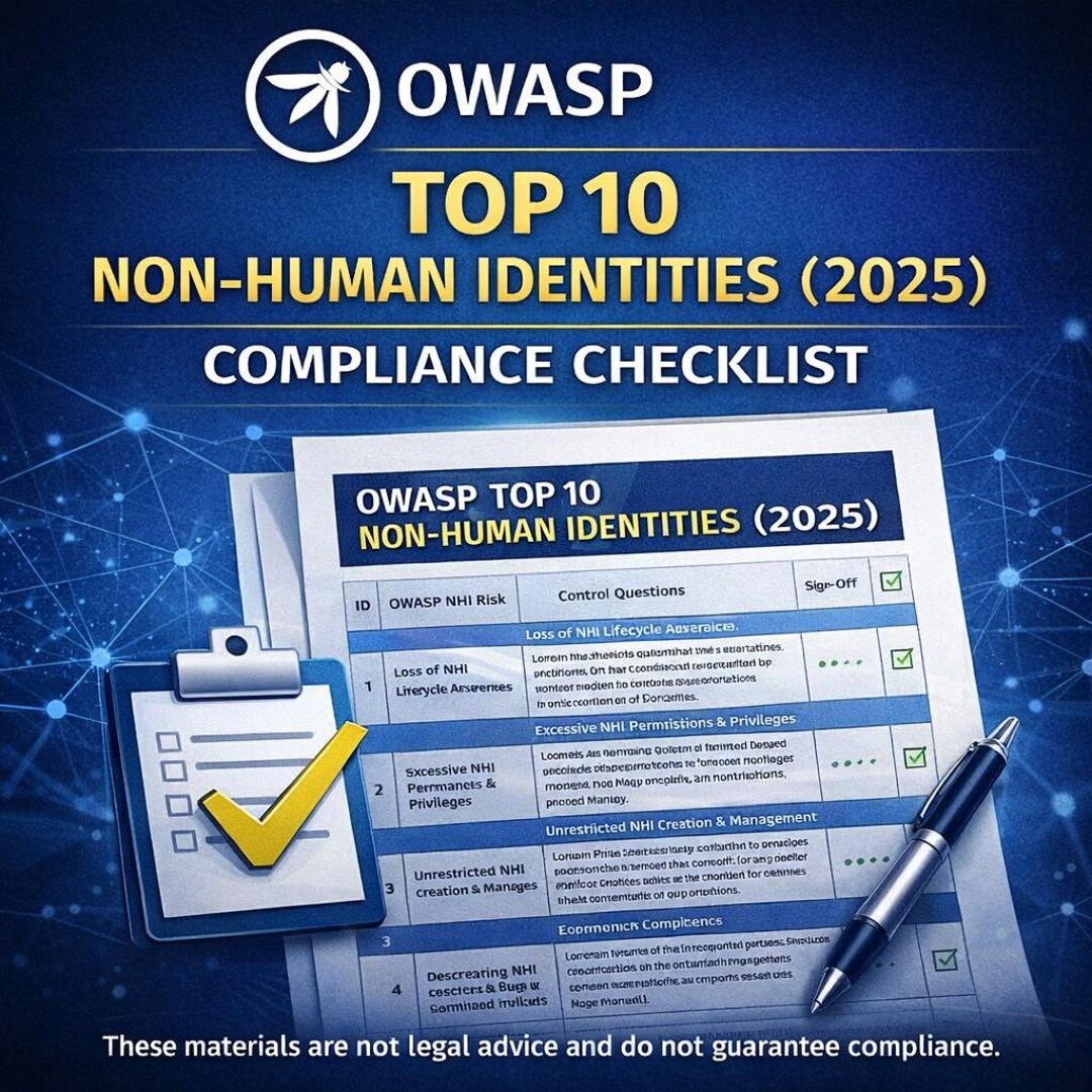 Owasp Checklist Example OWASP NHI Top 10 (2025) Checklist | Security Compliance Tracker ...