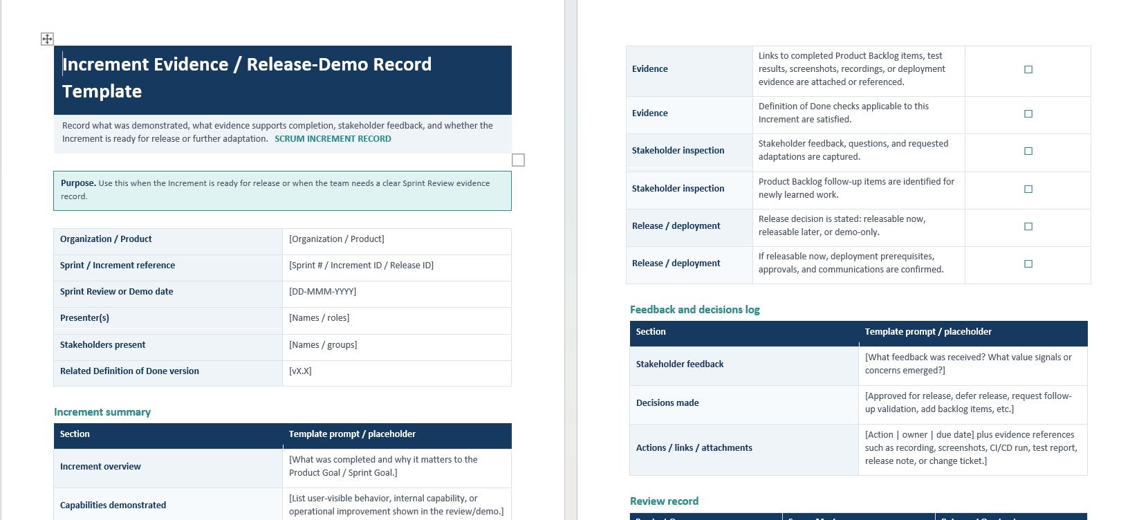 Toolkit Examples Word Document Scrum Document Templates Bundle, Agile Project Management Toolkit ...