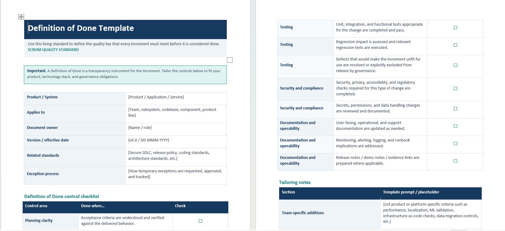 Toolkit Examples Word Document Scrum Document Templates Bundle, Agile Project Management Toolkit ...