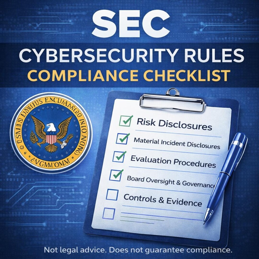 Sec Checklist SEC Cybersecurity Rules Compliance Checklist | Word + Excel Tracker ...