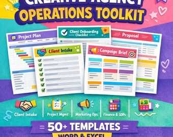 Sjablonenbundel Creative Agency Ops | Klantintake, projectbeheer, SOP's, financiën, marketing