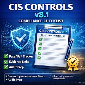 CIS Controls v8.1 Compliance Checklist + Evidence Tracker (Word & Excel) | Audit-Ready Cybersecurity Template