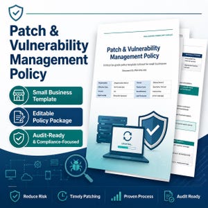 Patch & Vulnerability Management Policy Toolkit, Cybersecurity Template for Small Business, Editable IT Security Documents