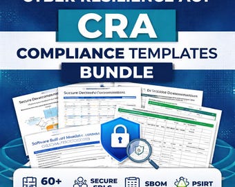 Bundel met sjablonen voor Cyber Resilience Act (CRA) | Productbeveiligingsbeleid, SBOM, audits