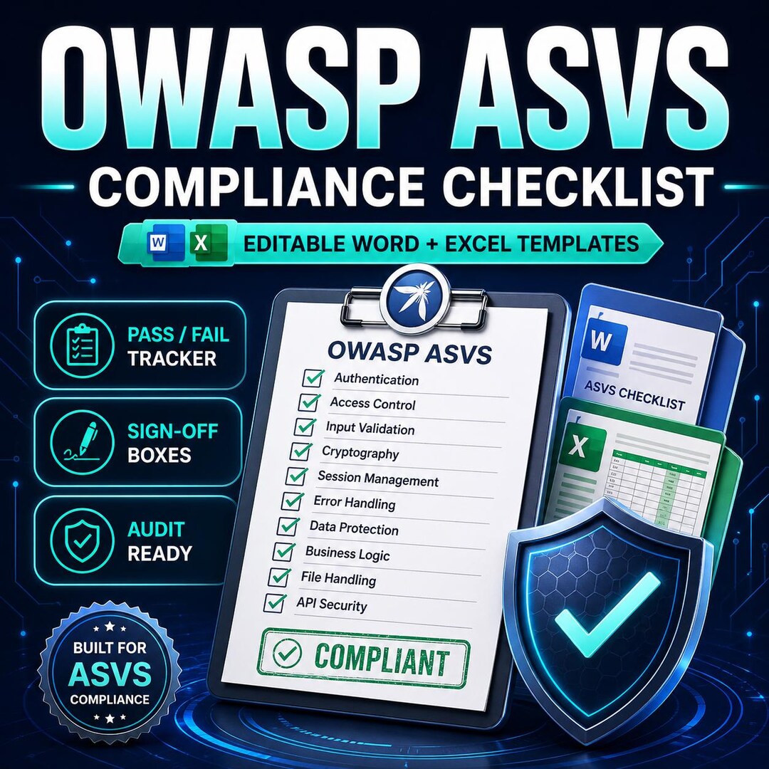 Owasp Checklist Example OWASP ASVS Compliance Checklist, Appsec Audit Checklist, Secure SDLC ...