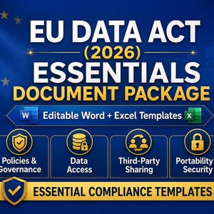 Modèles essentiels de la loi européenne sur la protection des données de 2026 | Documents de conformité Word et Excel