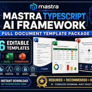 Dokumentmallar för Mastra TypeScript AI Framework (digital nedladdning)