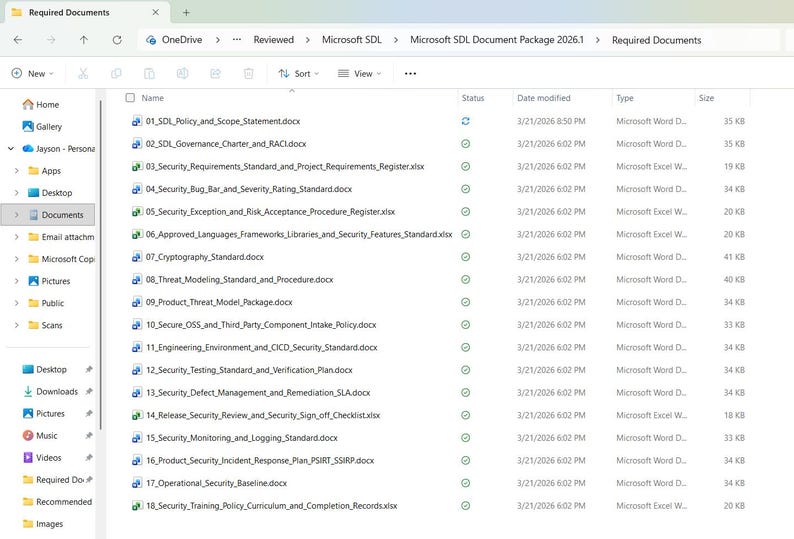 Microsoft Security Development Lifecycle SDL-sjablonen | Bundel met beleid voor veilige softwareontwikkeling en checklist | Digitale download afbeelding 8
